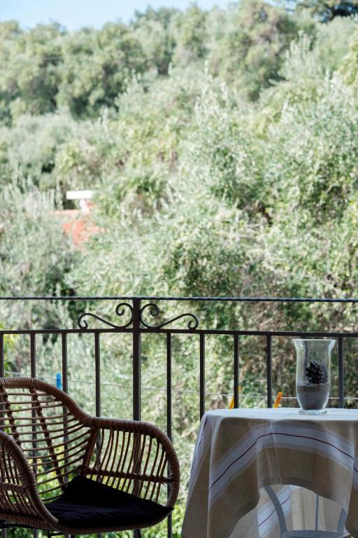 Olive trees seen from a balcony at the property