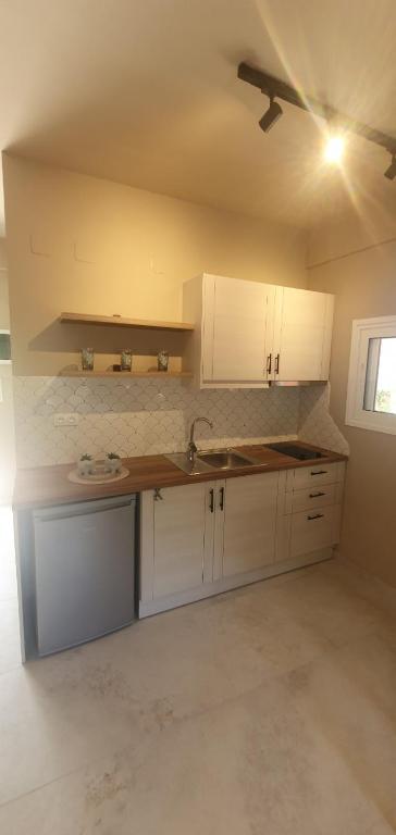 Compact kitchen setup from a studio.